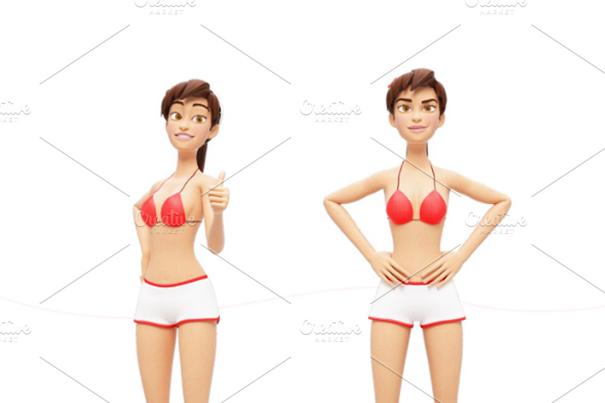 Jenny Swimsuit Character Promo Kit, a Person Illustration by Oleg Ribar (Photo 15 of 27)