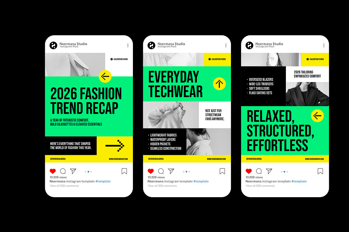 Green Year Recap Instagram Post, a Social Media Template by Neermana (Photo 2 of 4)