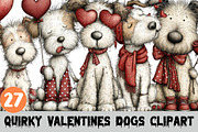 Quirky Valentines Dogs Clipart, a Graphic by CitraGraphics (Thumbnail 1 of 5)