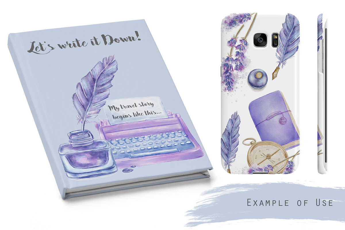 Lavender themed journal illustration, an Illustration by Kate Snitser (Photo 5 of 7)
