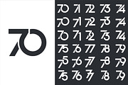 creative number 70 to 79 logo design, a Branding & Logo Template by BARONSTD (Thumbnail 1 of 3)