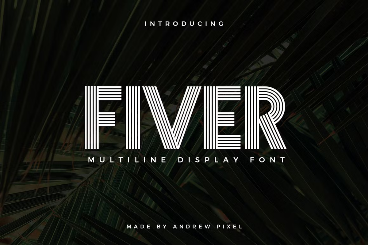 Fiver - Multiline Display Font, a Symbol Font by AndrewPixelType (Photo 1 of 8)