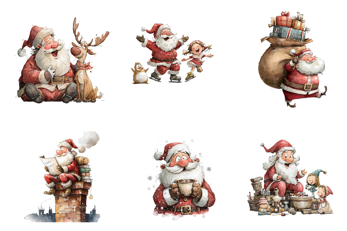 Funny Cute Santa PNG Clipart, an Illustration by CreationArt (Photo 5 of 5)