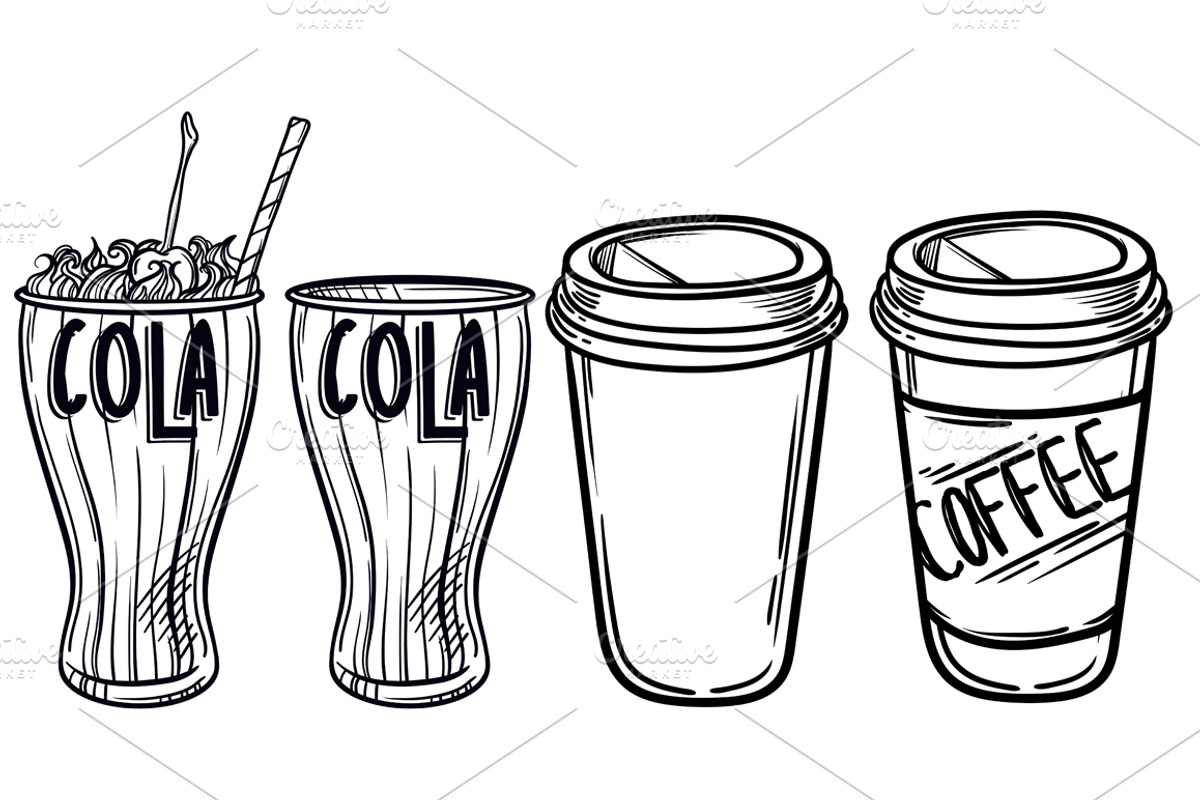 Fast food vector set, a Food Illustration by Vavavka (Photo 4 of 10)
