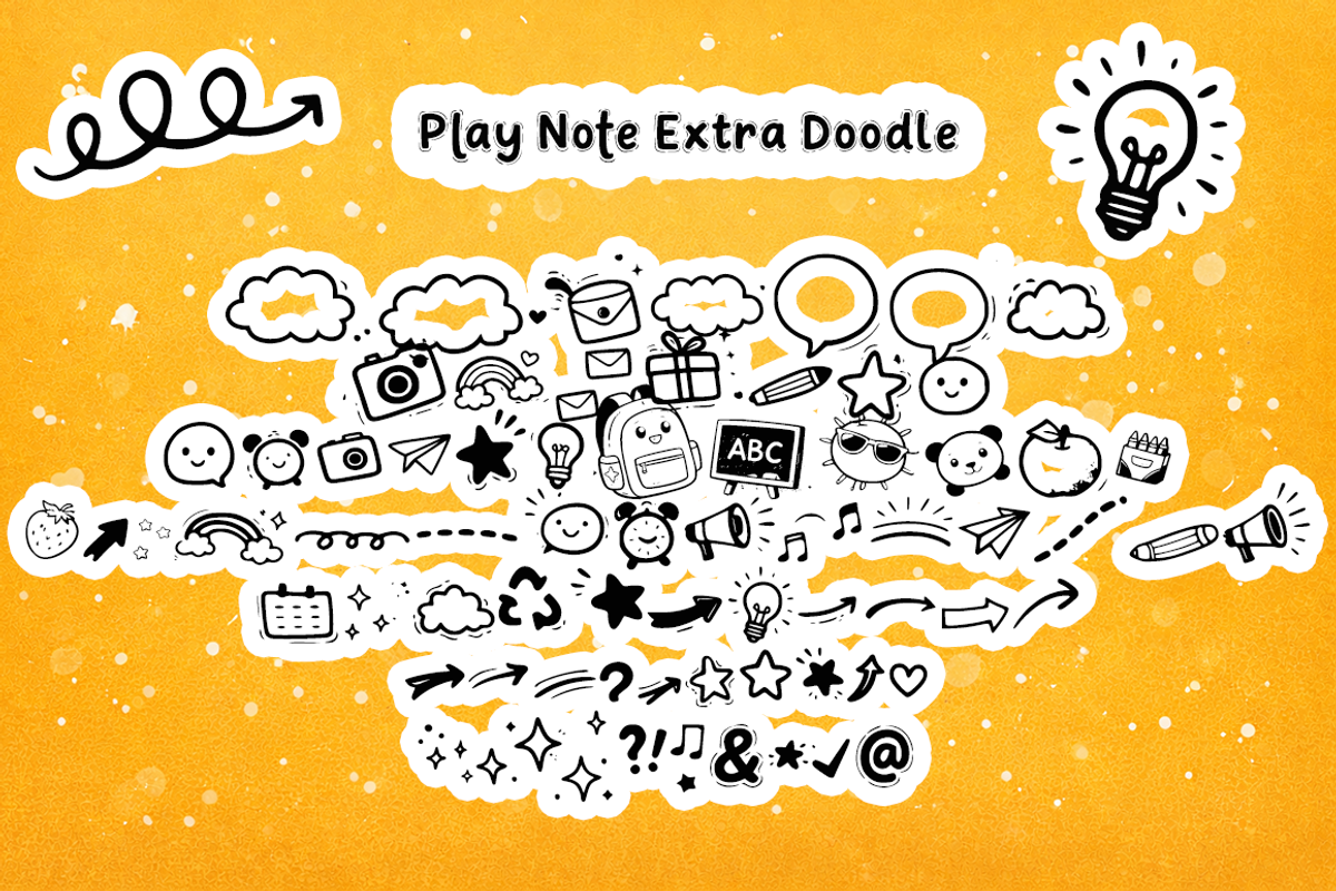 Play Note – Cute Doodle Handwritten, a Handwritten Font by cocodesign (Photo 4 of 10)