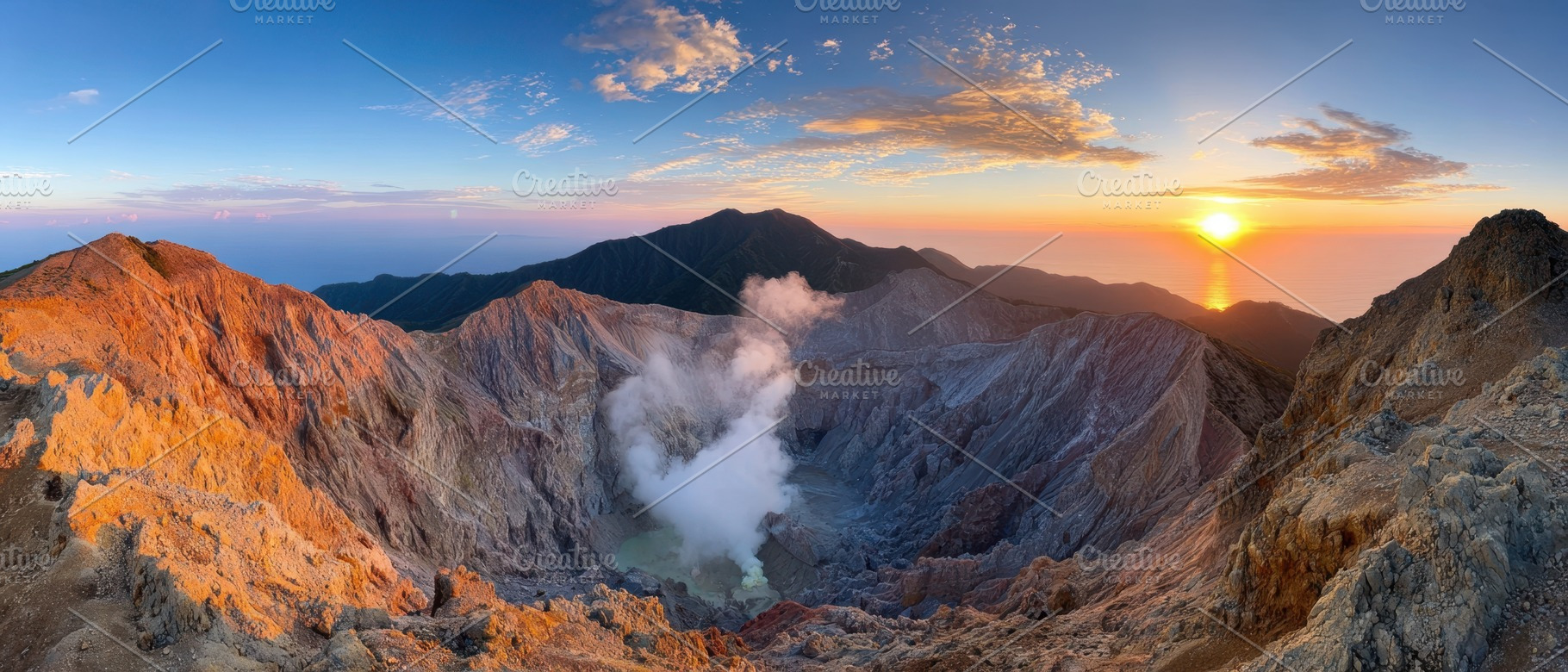 Stunning sunrise over volcanic crater, a Nature Photo by AlyaAnd