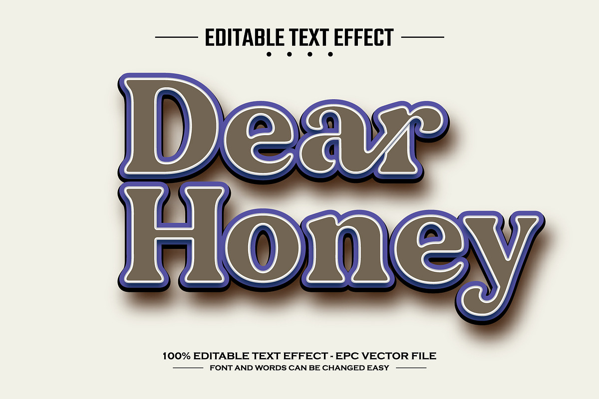 Dear honey 3D editable text effect, a Layer Style Add-On by nicemorning