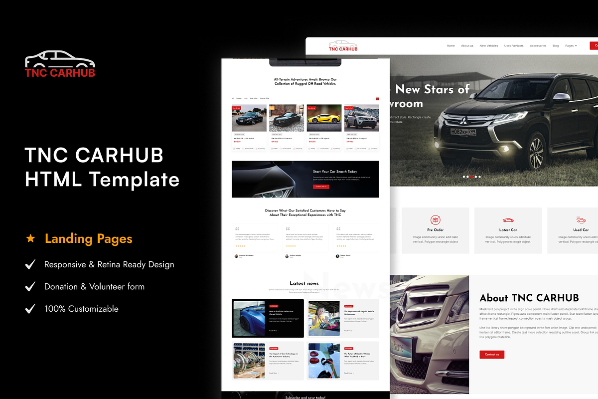 TNC CarHub - Car Shop HTML Template, a HTML Template by TNCFlow (Photo 1 of 5)