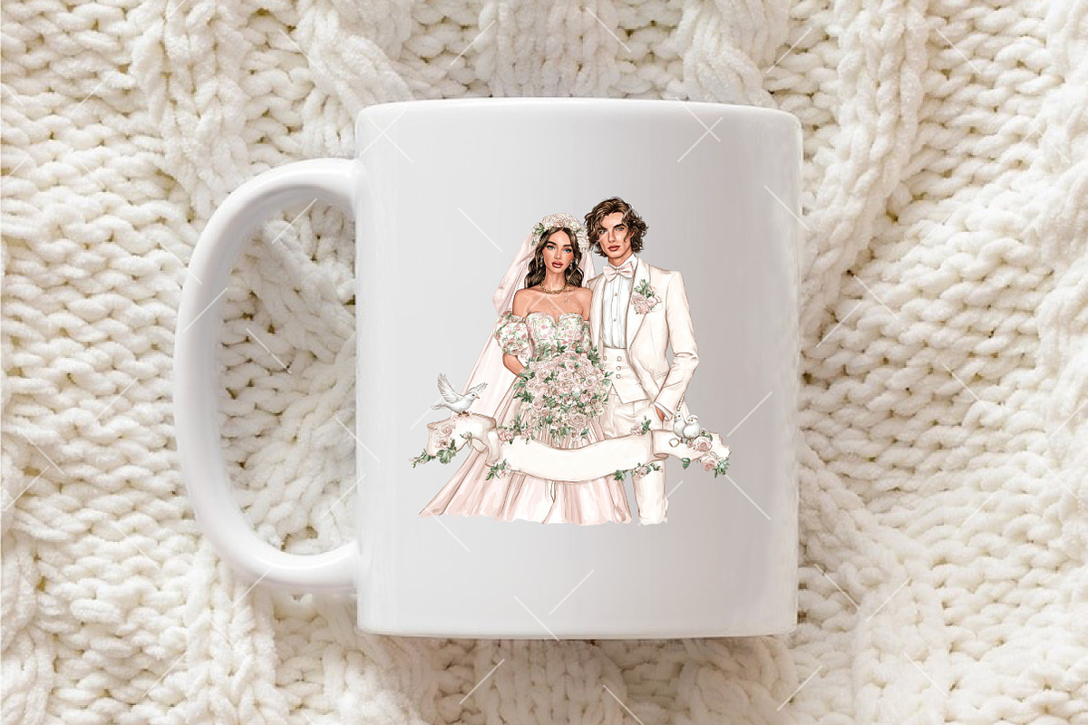 Valentine Wedding Couple Clipart, an Illustration by OK Design (Photo 5 of 6)