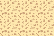 Pet paws and food seamless pattern, an Illustration by Cmeree (Thumbnail 2 of 2)