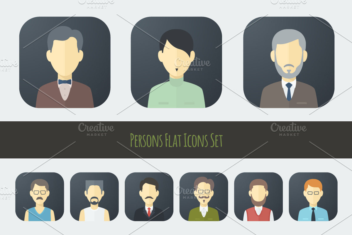 Flat Persons Icons Set 2, an Icon by Alex Serada (Photo 4 of 5)