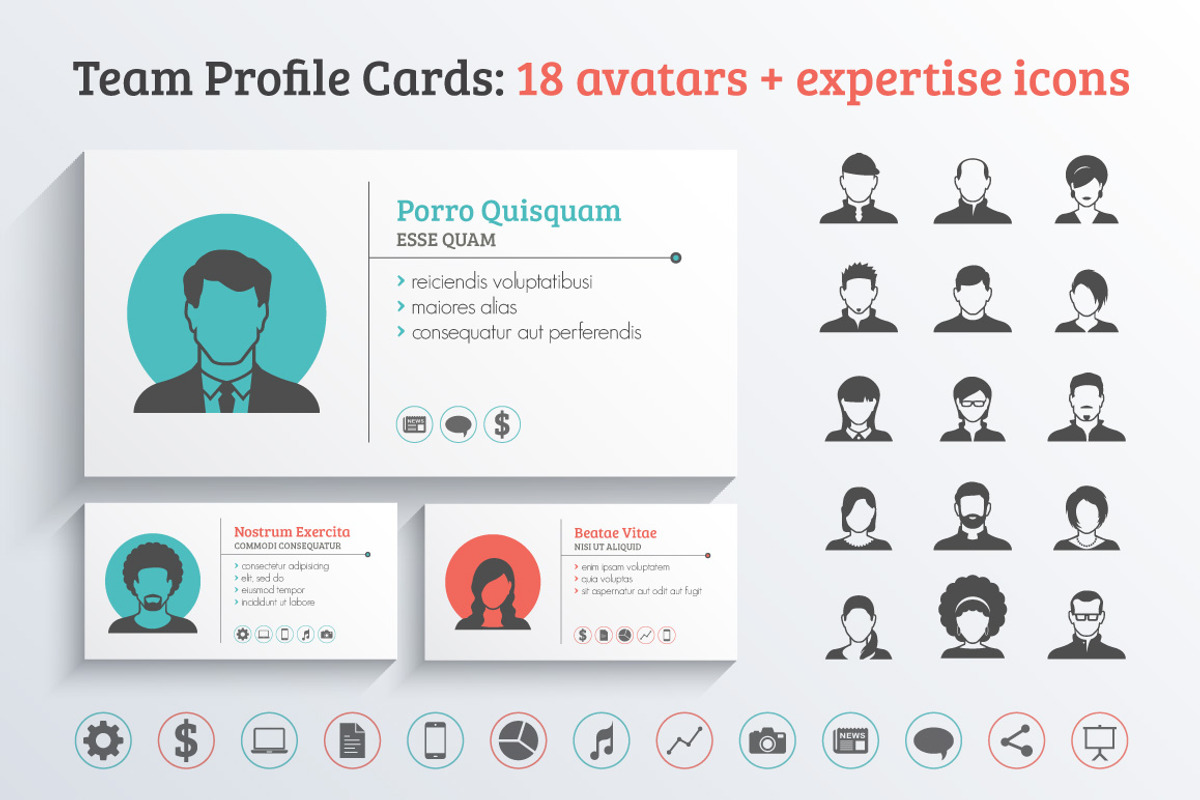 Team Profile Business Cards Template, a Product Mockup by vekstok (Photo 1 of 2)