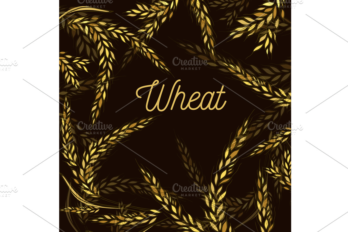 Wheat frame abstraction on a dark, an Illustration by Nenahliadava Design