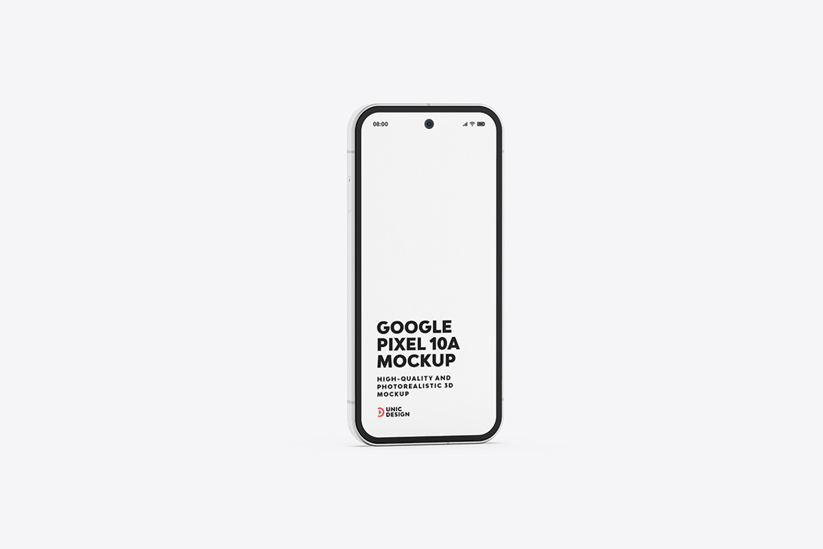 Google Pixel 10a Mockup, an Android Mockup by UnicDesign (Photo 3 of 12)