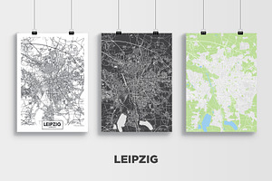 5 Maps Of Germany Cities Set 2