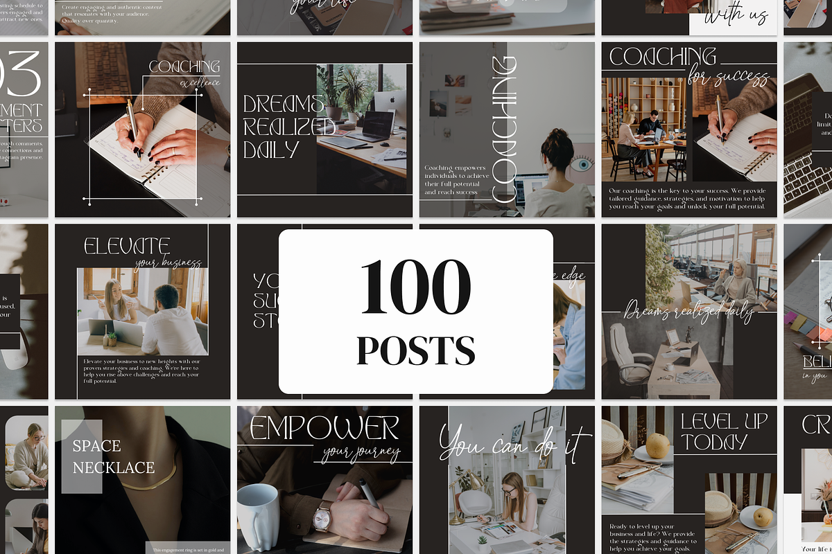 Dark Canva IG Templates, a Social Media Template by VeliusCreativeStudio (Photo 3 of 10)