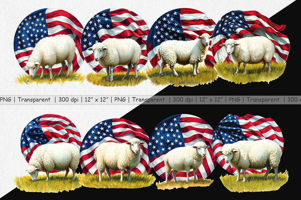 Sheep 4th of July Clipart, a Graphic by Artnoy (Photo 2 of 5)