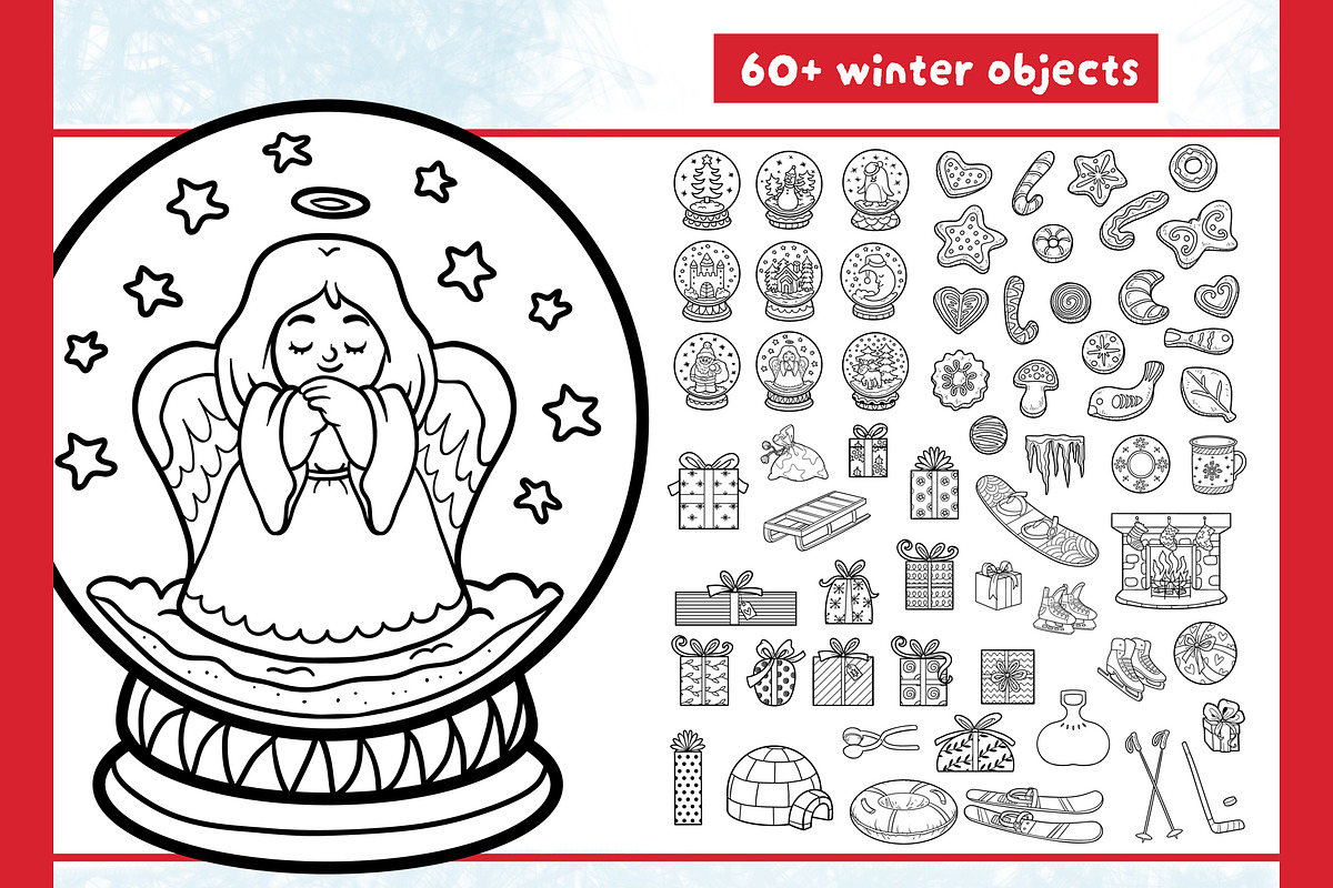 Black & White Christmas Illustration, an Object Graphic by Ksenya Savva (Photo 3 of 9)