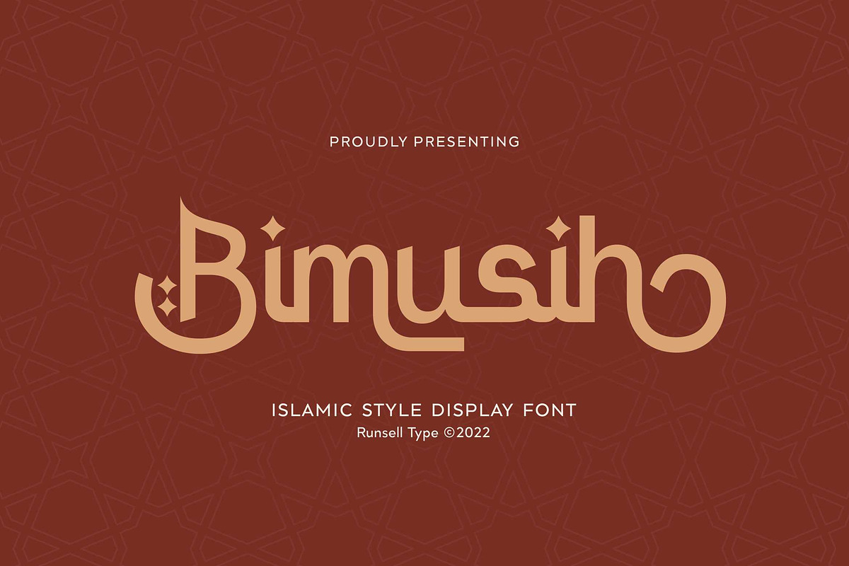 Bimusih - Modern Arabic Font Display, a Font by Runsell Studio (Photo 1 of 5)