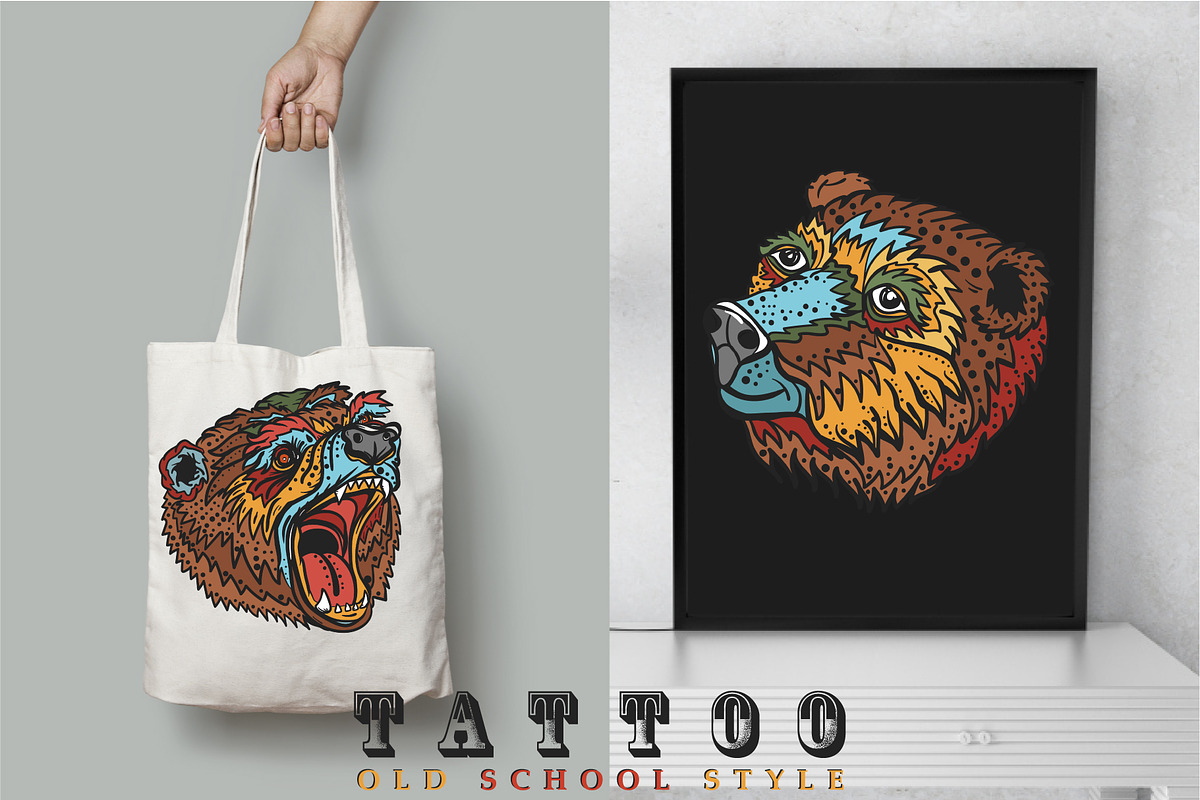 Bears old school tattoo, a Background Graphic by intueri (Photo 6 of 7)