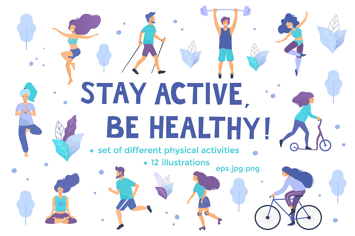 Stay active, be healthy!, a Healthcare Illustration by SvetaDraws (Photo 1 of 5)