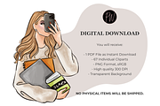 Girls with Books, a Person Illustration by Parinaz Wadia Design (Thumbnail 11 of 11)