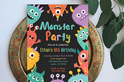 Monster Birthday Party Invitation, an Invitation Template by heynomi (Thumbnail 3 of 19)