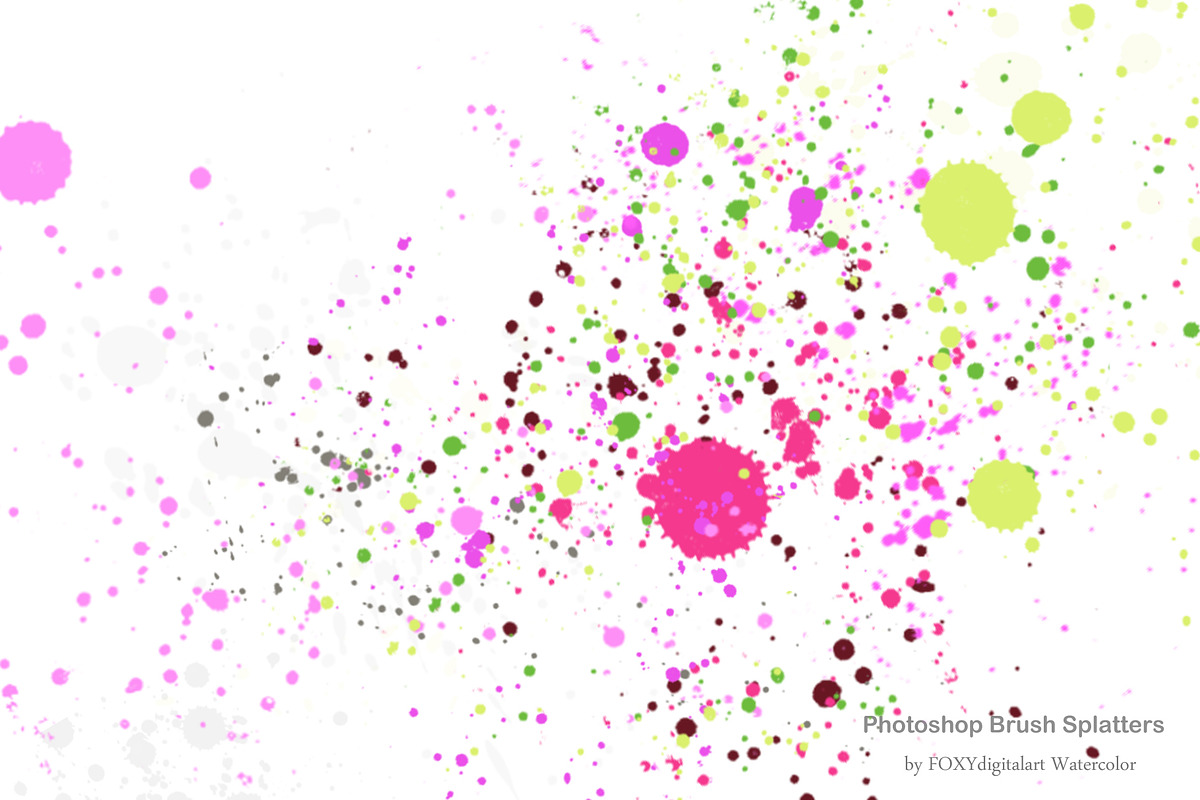 Paint splatter photoshop brush set, a Brush Add-On by FOXYdigitalart (Photo 5 of 6)