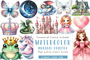 Cute Magical Unicorn Clipart, an Illustration by CreationArt (Thumbnail 1 of 5)