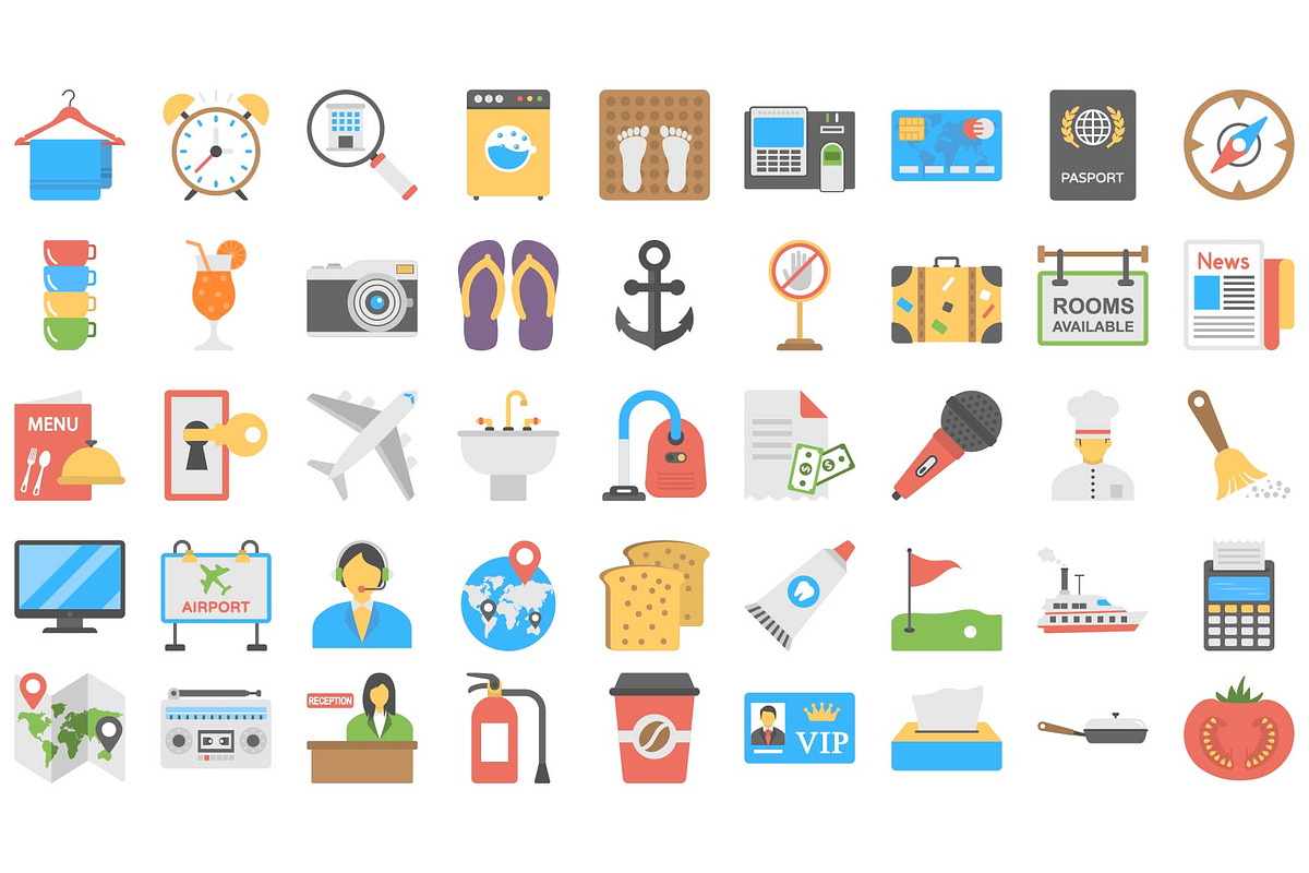 Hotel and Restaurant Icon Set., an Icon by Vector Portal (Photo 4 of 6)