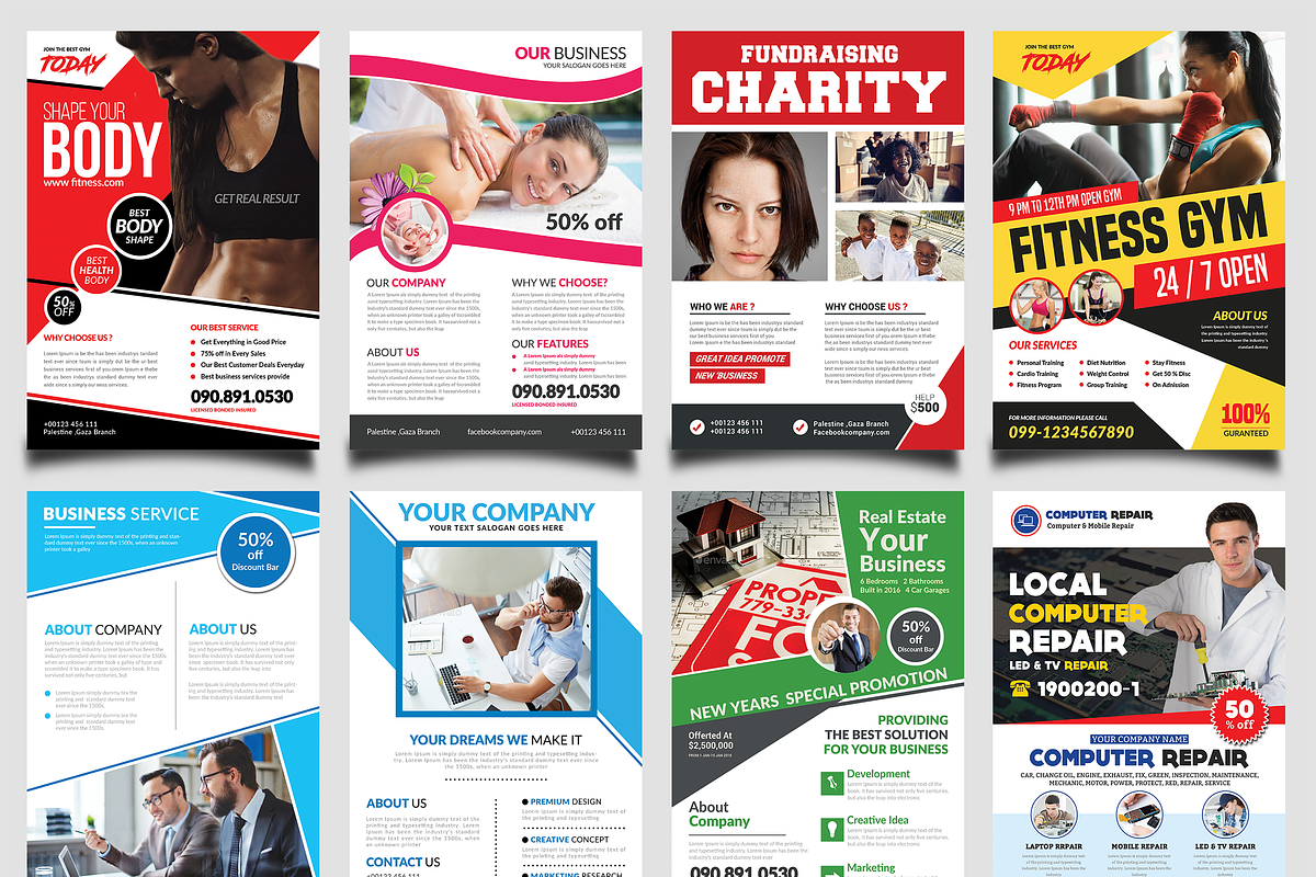 New-150 Multipurpose Flyers Bundle, a Flyer Template by AfzaalGraphics (Photo 30 of 35)