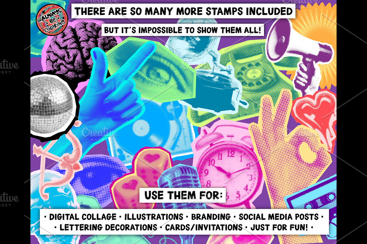 Procreate Halftone Photo Collage Set, a Brush Add-On by AlwaysBeColoring (Photo 12 of 13)