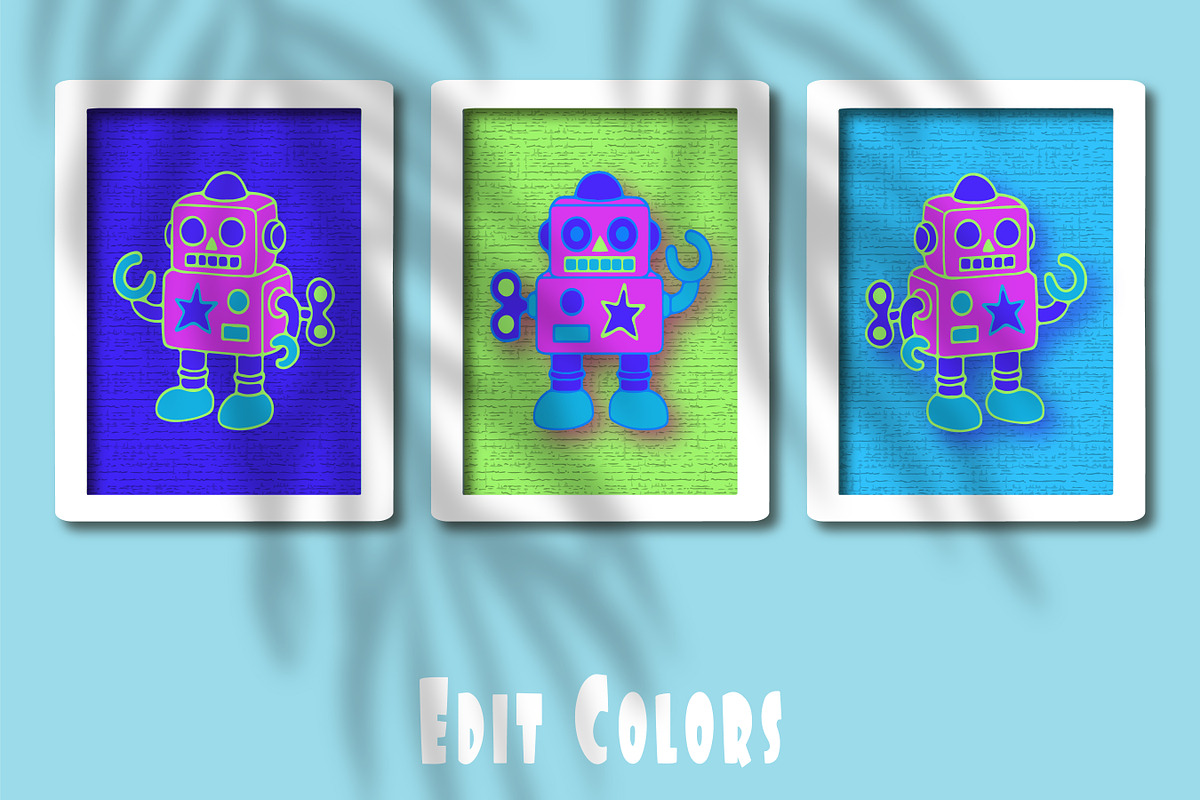 Retro Christmas Toy Robots Graphics, an Object Graphic by Blynn Pippen (Photo 26 of 26)