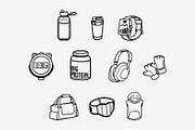 Fitness & Gym Doodle Illustration, an Object Graphic by SLAB! Design (Thumbnail 2 of 3)