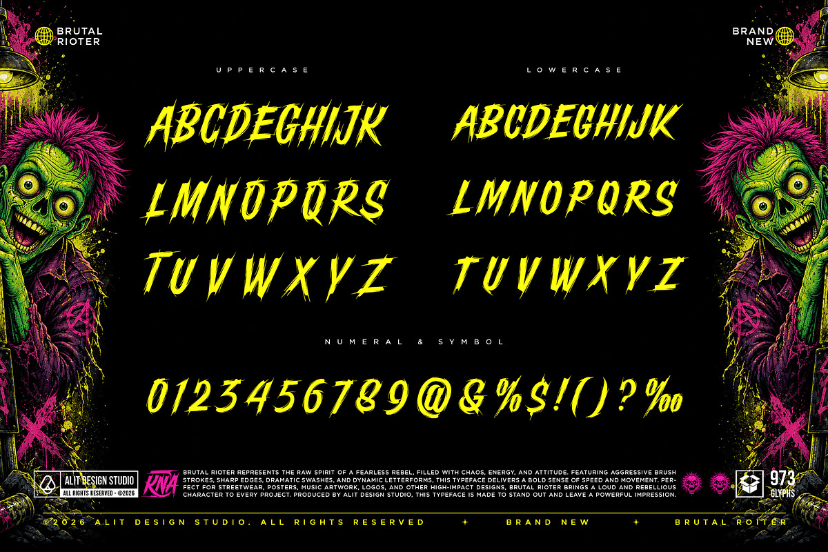 Brutal Rioter Typeface, a Script Font by alit design (Photo 10 of 20)