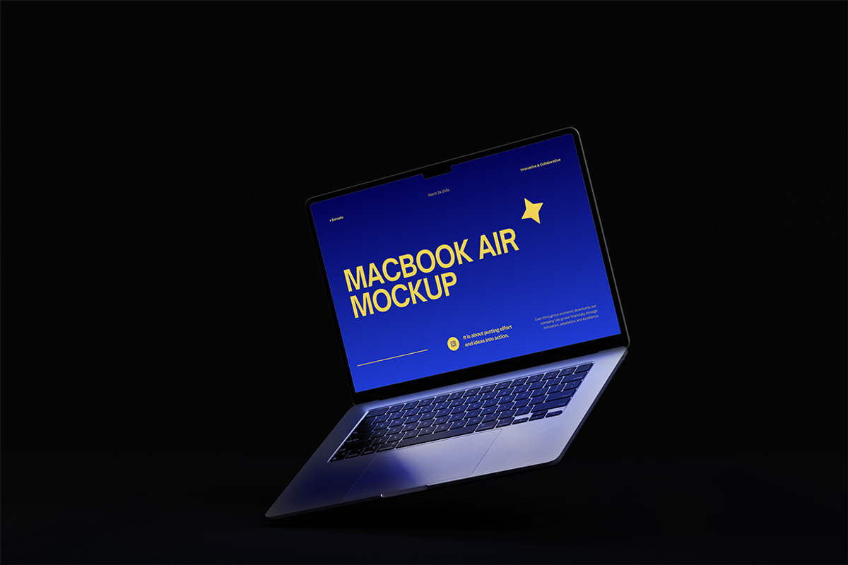 Macbook Air Mockup, an Advertising Mockup by HanaSaka_Studio (Photo 5 of 5)