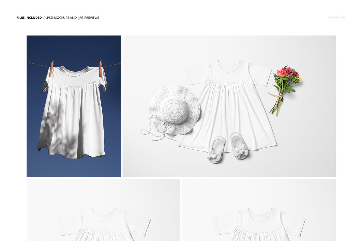 Short Sleeve Swing Dress Mockup Set, a Shirt Mockup by creatsy5 (Photo 2 of 10)