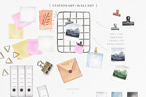 Watercolor Workspace Elements