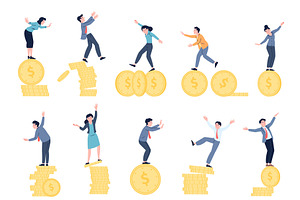 Financial instability. Balancing on, a Finance Illustration by LadadikArt