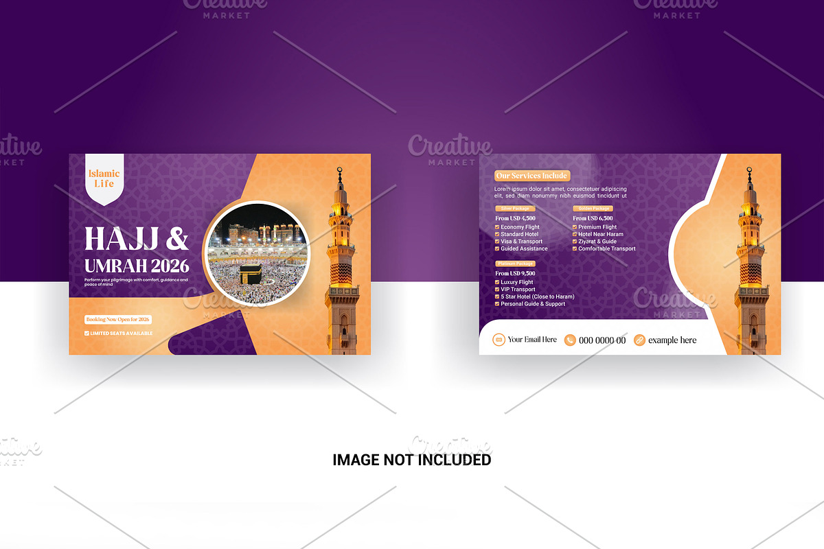 hajj umrah 2026 postcard template, a Card Template by graphics city (Photo 1 of 2)