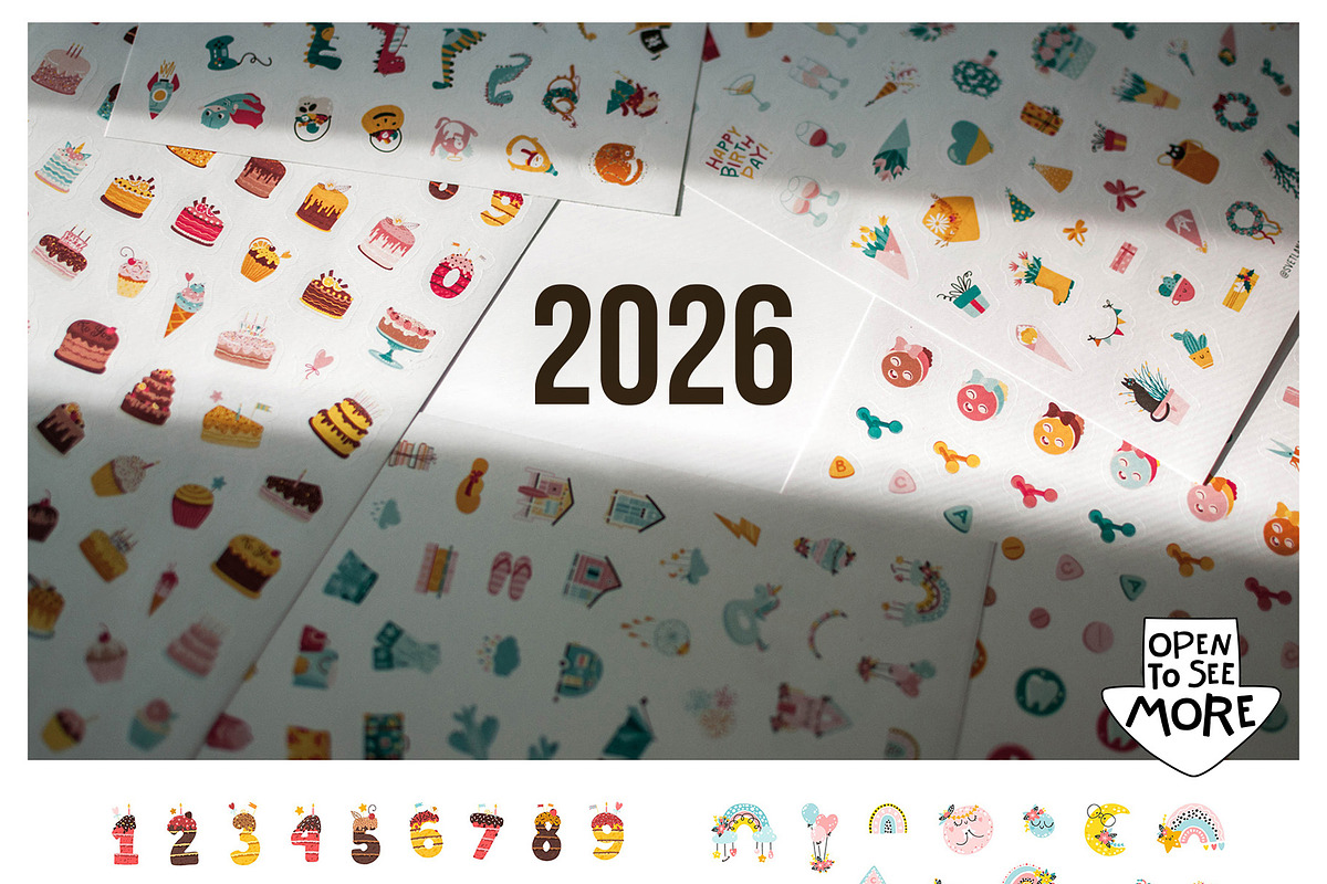 2026 calendar planner + sticker pack, a Graphic by Svitlana Kharchuk (Photo 3 of 8)