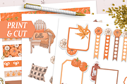Cozy Fall Planner Stickers & Pattern, a Design Template by DigitalDesignAI (Thumbnail 2 of 15)