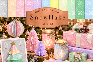 Christmas Snowflake seamless digital