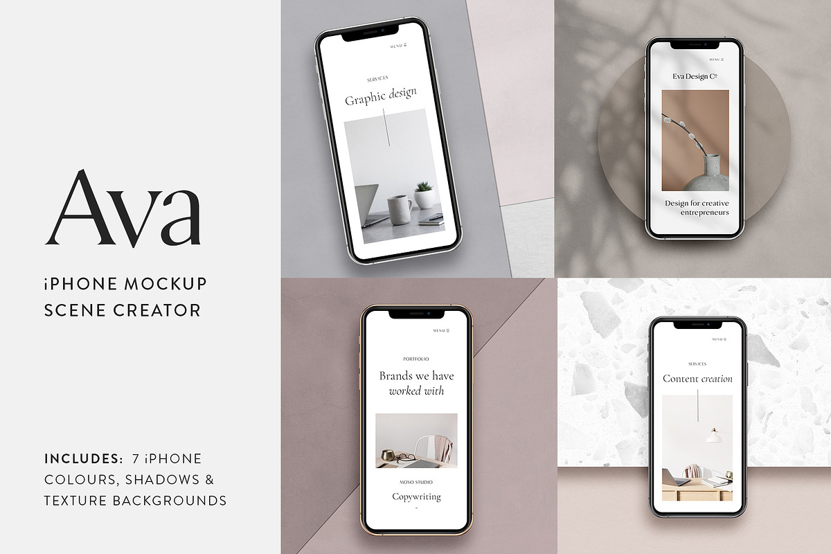Ava - iPhone Mockup Scene Creator, an iPhone Mockup by Moyo Studio (Photo 1 of 16)