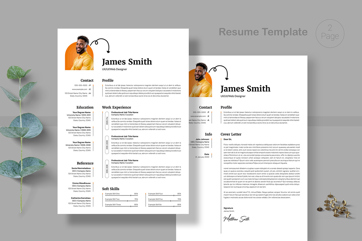 Creative Resume Template Cover Leter, a Resume Template by PixelStudio (Photo 6 of 6)