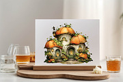 Watercolor Pumpkin Houses Clipart, an Illustration by SVGArt (Thumbnail 6 of 9)