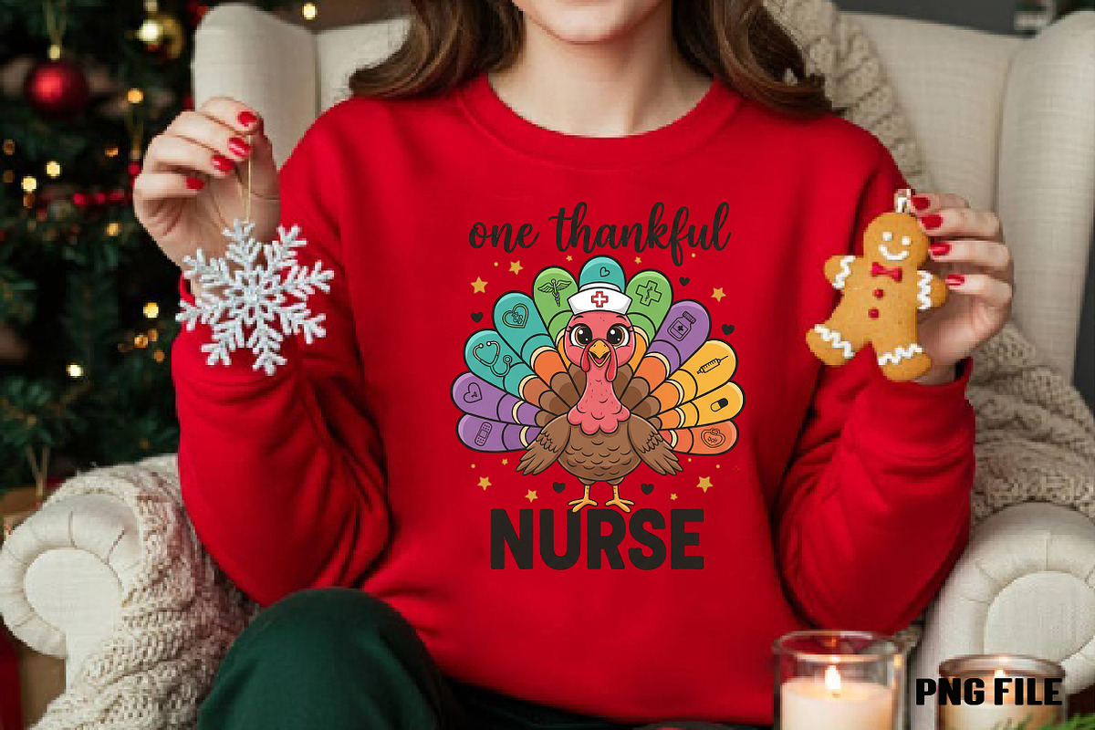 One Thankful Nurse Turkey PNG, an Illustration by DreamCafeArt (Photo 3 of 4)