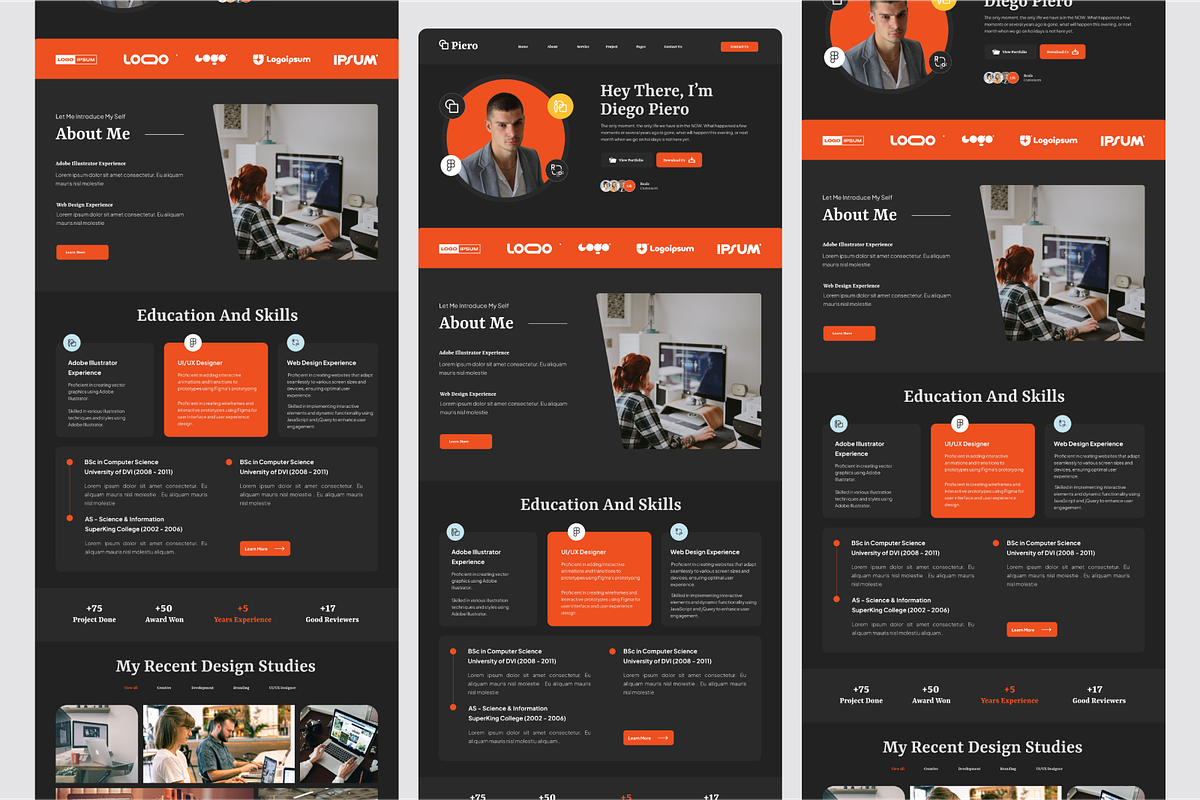 Personal Portfolio Landing Page, an UI Kit Template by SquidPixey (Photo 5 of 5)
