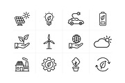 Green Energy and Sustainability Icon, an Outline Icon by VectStock (Thumbnail 1 of 2)