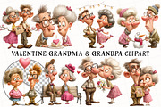 Valentine Grandma & Grandpa Clipart, an Illustration by OK Design (Thumbnail 2 of 6)